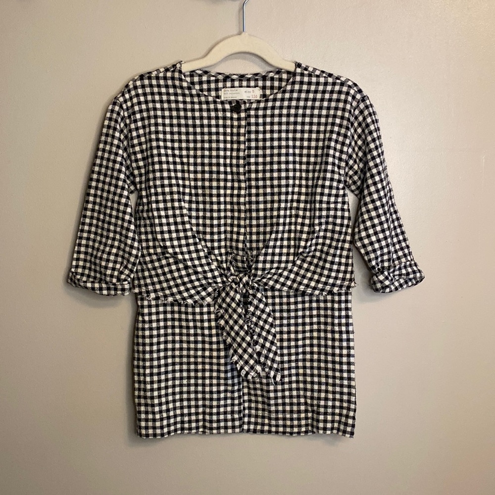 Zara girls dress black and white check